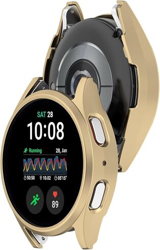 Compatible with Samsung Galaxy Watch 7 40mm Case, PC Bumper Resistant Protective Case Shell Cover for Samsung Galaxy Watch 7 40mm Accessories (Not for 44mm) (Gold) in Saudi Arabia