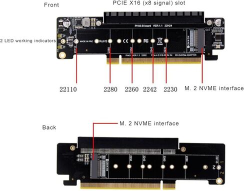 بطاقة توسيع PCIE X16، بطاقة توسيع وحدة التحكم M.2 NVMe، بطاقة توسيع منفصلة PCIE X16 إلى X8 X4 X4، تدعم PCIE4.0 متوافقة مع الإصدار 3.0 in Saudi Arabia