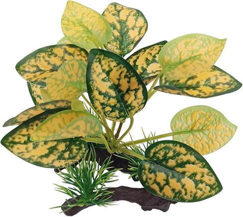 WishLotus حوض السمك الديكور النبات، البلاستيك الاصطناعي الزواحف خزان الأسماك المناظر الطبيعية النباتات المائية الديكور مع قاعدة الراتنج قوية لخزان الأسماك / حوض السمك الديكور المناظر الطبيعية (1، أصفر) in Saudi Arabia