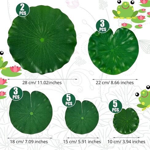Taiyin 18 Pcs Artificial Lily Pads Plastic Lotus Leaves Water Lily Pads for Ponds Pool Flower Lotus Flower Decor Green Lily Pads Garden Pool Aquarium Fish Tank Decoration in Saudi Arabia