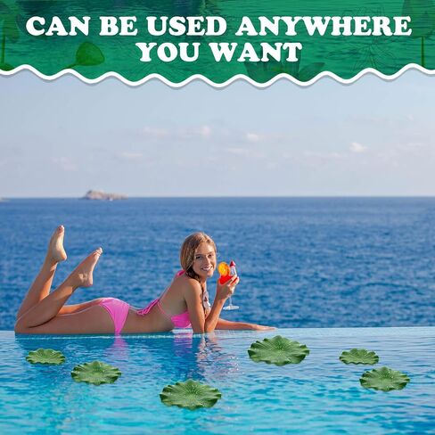 Taiyin 18 Pcs Artificial Lily Pads Plastic Lotus Leaves Water Lily Pads for Ponds Pool Flower Lotus Flower Decor Green Lily Pads Garden Pool Aquarium Fish Tank Decoration in Saudi Arabia