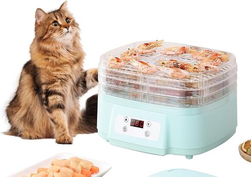 Pet Food Jerky Dryer, Food Dehydrator Freeze Dryer, Plant drying machine, 6 Trays, Fully automatic 24-Hour Timer, Adjustable Temperature, Low Noise, Large Capacity, White/orange in Saudi Arabia