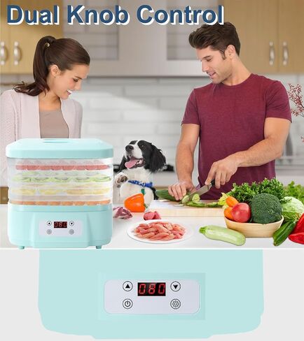 Pet Food Jerky Dryer, Food Dehydrator Freeze Dryer, Plant drying machine, 6 Trays, Fully automatic 24-Hour Timer, Adjustable Temperature, Low Noise, Large Capacity, White/orange in Saudi Arabia