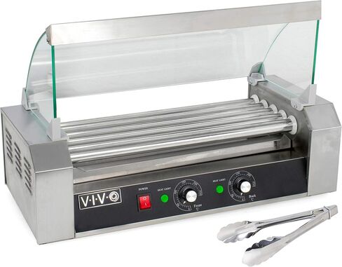 VIVO Electric 12 Hot Dog and 5 Roller Grill Cooker Warmer, Cooker Machine, HOTDG-V005 in Saudi Arabia