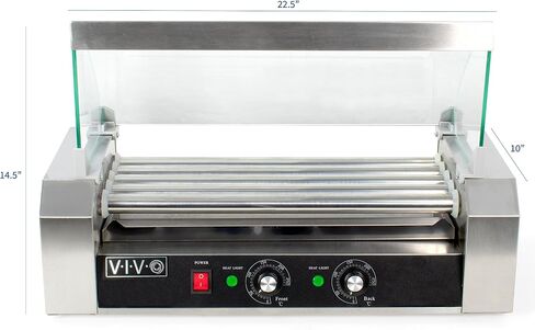 VIVO Electric 12 Hot Dog and 5 Roller Grill Cooker Warmer, Cooker Machine, HOTDG-V005 in Saudi Arabia