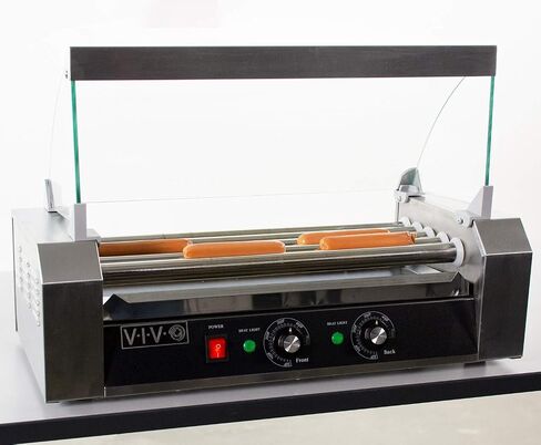 VIVO Electric 12 Hot Dog and 5 Roller Grill Cooker Warmer, Cooker Machine, HOTDG-V005 in Saudi Arabia