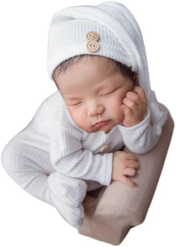 Newborn Photography Props Baby Boys Girls Outfits Long Tail Hat and Costume Romper Photoshoot Costume Set in Saudi Arabia