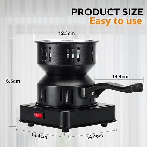 Electric Charcoal Burner,Double Layer Multipurpose Charcoal Starter,600W Fast Heating, Suitable for Family Barbecue Dinner in Kuwait