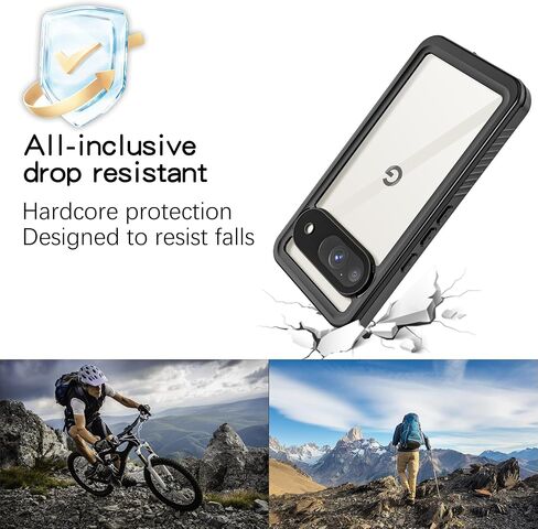 LJFLYXRI Ultimate Case for Google Pixel 9 Pro,Waterproof, Shockproof & Dustproof,Full Coverage with Screen Protector, Wireless Charging Compatible, Slim Design,Perfect for Outdoor Use Black in Saudi Arabia