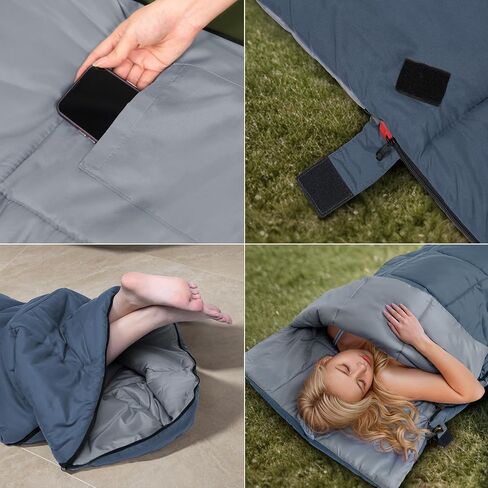 Envelope Sleeping Bag 3 Season Warm Weather Portable Compact Sleeping Bags for Adult Kids with Carry Bag for Camping Hiking Backpacking and Outdoors 59℉-77℉ in Kuwait