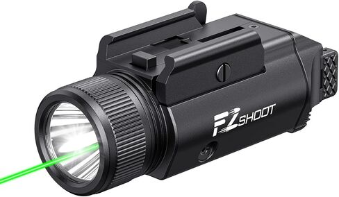 مجموعة إضاءة ليزر EZshoot 2400 لومن مع وضع ستروب، مصباح يدوي مسدس عالي التجويف، ضوء ليزر أخضر مغناطيسي قابل لإعادة الشحن مع قضيب منزلق قابل للتعديل سريع التثبيت لسكة Picatinny GL in Kuwait