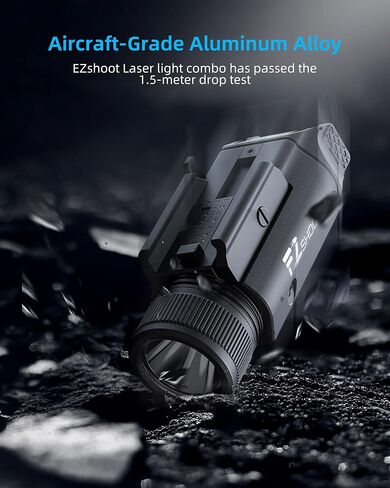 مجموعة إضاءة ليزر EZshoot 2400 لومن مع وضع ستروب، مصباح يدوي مسدس عالي التجويف، ضوء ليزر أخضر مغناطيسي قابل لإعادة الشحن مع قضيب منزلق قابل للتعديل سريع التثبيت لسكة Picatinny GL in Kuwait