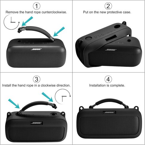 Silicone Case Cover Compatible with New Bose SoundLink Max Portable Speaker, Travel Protective Carrying Case with Shoulder Strap for Bose Bluetooth SoundLink Max (Black) in Kuwait