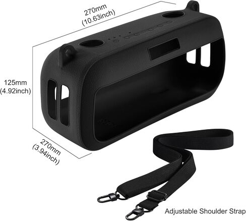 Silicone Case Cover Compatible with New Bose SoundLink Max Portable Speaker, Travel Protective Carrying Case with Shoulder Strap for Bose Bluetooth SoundLink Max (Black) in Kuwait