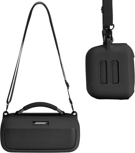 Silicone Case Cover Compatible with New Bose SoundLink Max Portable Speaker, Travel Protective Carrying Case with Shoulder Strap for Bose Bluetooth SoundLink Max (Black) in Kuwait