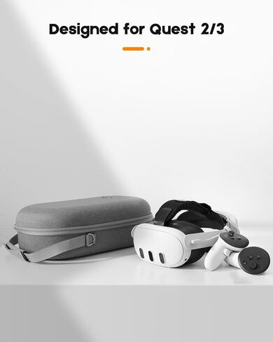حقيبة حمل صلبة لـ Meta/Oculus Quest 3S/Quest 3/Quest 2، تصميم متعدد الأقسام لحزام رأس بطارية T3، وحدة التحكم والملحقات الأخرى، تخزين السفر والمنزل لحقيبة Meta Quest 3 in Kuwait
