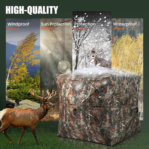 Hunting Blind - 270 Degree See Through Ground Blind for Deer Hunting - 2-3 Person Pop-up Hunting Deer Blind -Turkey Blind - Portable Hunting Blind in Saudi Arabia