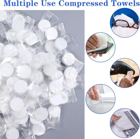 120pcs Compressed Towels Mini Disposable Towels for Travel,Cotton Coin Towels Portable Compact Towel Toilet Paper Tablets for Home Beauty and Outdoors Hiking in Saudi Arabia