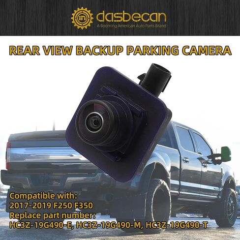 Dasbecan HC3Z-19G490-X Rear View Backup Camera Compatible with Ford F250 F350 Super Duty 2017 2018 2019 Parking Assist Reverse Camera Replaces HC3Z-19G490-E HC3Z-19G490-M HC3Z-19G490-T in Saudi Arabia