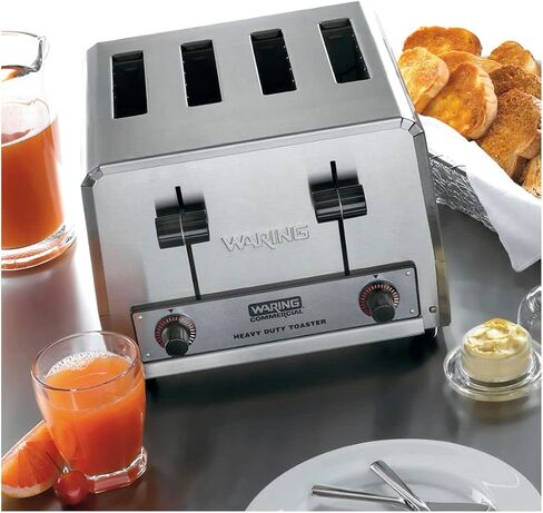 Waring Commercial WCT855 محمصة الخبز/الخبز التجارية ذات 4 شرائح شديدة التحمل، 240 فولت، 2700 واط، قابس 6-15 مرحلة in Kuwait