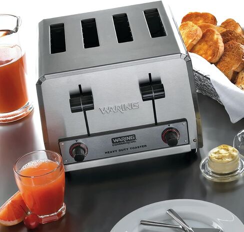 Waring Commercial WCT855 محمصة الخبز/الخبز التجارية ذات 4 شرائح شديدة التحمل، 240 فولت، 2700 واط، قابس 6-15 مرحلة in Kuwait