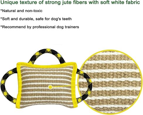 LWBMG Dog Rope Toy, Dog Jute Bite Pillow with 2 Strong Handles, Tug of War Dog Toy,Perfect for Puppy Training Interactive Playing, Pull Toy for Medium to Large Dogs in Saudi Arabia