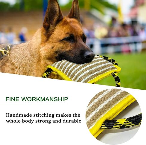 LWBMG Dog Rope Toy, Dog Jute Bite Pillow with 2 Strong Handles, Tug of War Dog Toy,Perfect for Puppy Training Interactive Playing, Pull Toy for Medium to Large Dogs in Saudi Arabia