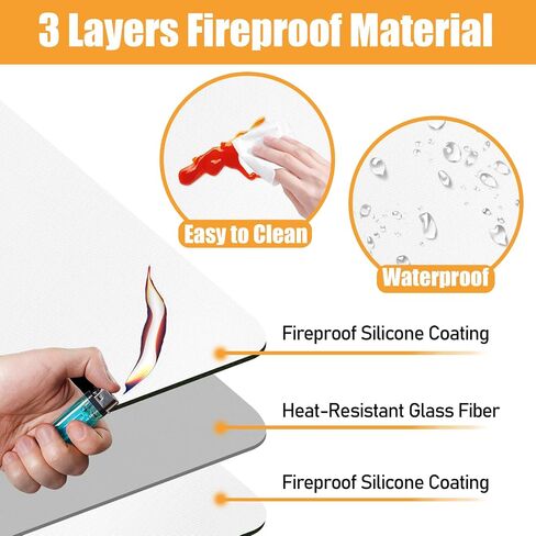 Amerbro Heat Resistant Mat for Air Fryer - 15x18 in Heat Resistant Mats for Countertop - Kitchen Countertop Protector Appliance Slider Mat for Air Fryer, Coffee Maker, Stand Mixer, Toaster, Oven 2PCS in Saudi Arabia