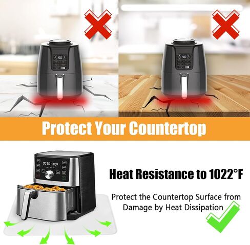 Amerbro Heat Resistant Mat for Air Fryer - 15x18 in Heat Resistant Mats for Countertop - Kitchen Countertop Protector Appliance Slider Mat for Air Fryer, Coffee Maker, Stand Mixer, Toaster, Oven 2PCS in Saudi Arabia