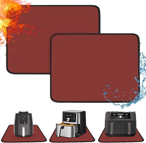 Amerbro Heat Resistant Mat for Air Fryer - 15x18 in Heat Resistant Mats for Countertop - Kitchen Countertop Protector Appliance Slider Mat for Air Fryer, Coffee Maker, Stand Mixer, Toaster, Oven 2PCS in Saudi Arabia