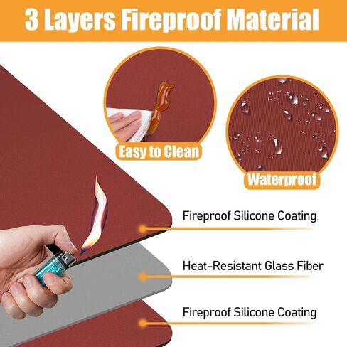 Amerbro Heat Resistant Mat for Air Fryer - 15x18 in Heat Resistant Mats for Countertop - Kitchen Countertop Protector Appliance Slider Mat for Air Fryer, Coffee Maker, Stand Mixer, Toaster, Oven 2PCS in Saudi Arabia