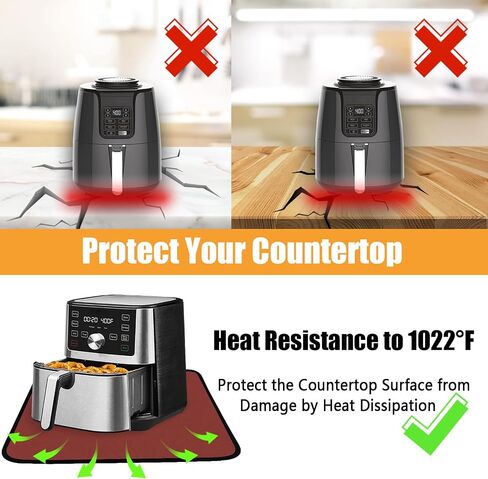 Amerbro Heat Resistant Mat for Air Fryer - 15x18 in Heat Resistant Mats for Countertop - Kitchen Countertop Protector Appliance Slider Mat for Air Fryer, Coffee Maker, Stand Mixer, Toaster, Oven 2PCS in Saudi Arabia