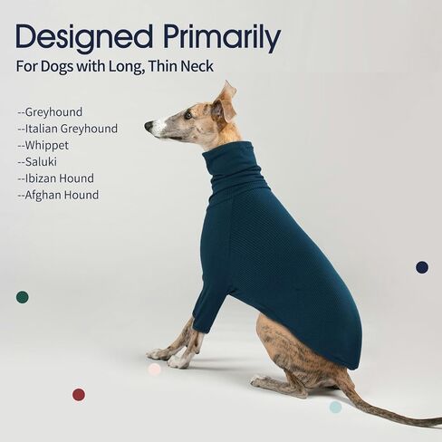 IECOii Greyhound Jumpsuit, Greyhound Coats Greyhound Pullover Sweater Turtleneck,Greyhound Pajamas for Large Dogs,Fall Winter Sweaters for Italian Greyhound,Thermal Greyhound Clothes Whippet Coat,L in Kuwait