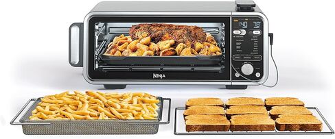 Ninja SP201 Digital Air Fry Pro Countertop 8-in-1 Oven with Extended Height, XL Capacity, Flip Up & Away Capability for Storage Space, with Air Fry Basket, Wire Rack & Crumb Tray, Silver in Saudi Arabia