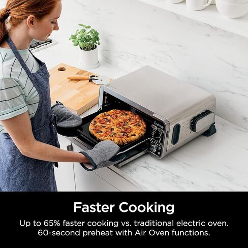 Ninja SP201 Digital Air Fry Pro Countertop 8-in-1 Oven with Extended Height, XL Capacity, Flip Up & Away Capability for Storage Space, with Air Fry Basket, Wire Rack & Crumb Tray, Silver in Saudi Arabia