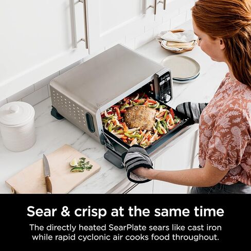 Ninja SP201 Digital Air Fry Pro Countertop 8-in-1 Oven with Extended Height, XL Capacity, Flip Up & Away Capability for Storage Space, with Air Fry Basket, Wire Rack & Crumb Tray, Silver in Saudi Arabia