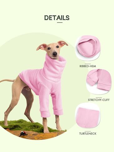 Dog Fleece Sweater Turtleneck Long Sleeve Pullover Sweatshirt Warm Puppy Clothes for Small Medium Dogs in Saudi Arabia