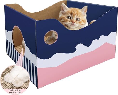 Cardboard Cat Scratcher Box, Cat Scratching Board Box, Cat Bed for Indoor Cats, Suitable for Cats to Rest, Sleep and Play, Extra-Large(No Including Scratch Pad) in Saudi Arabia
