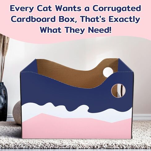 Cardboard Cat Scratcher Box, Cat Scratching Board Box, Cat Bed for Indoor Cats, Suitable for Cats to Rest, Sleep and Play, Extra-Large(No Including Scratch Pad) in Saudi Arabia
