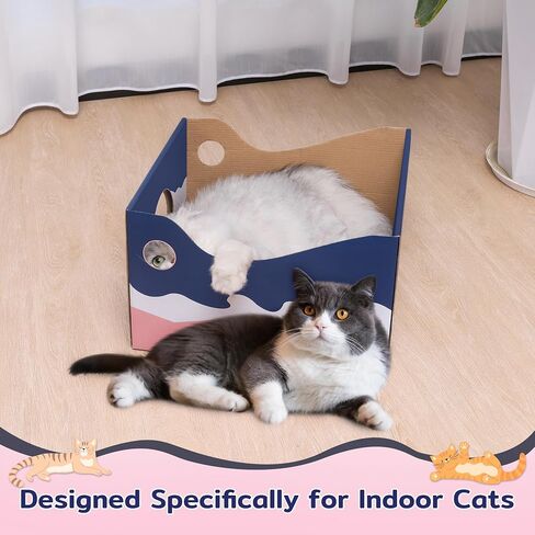 Cardboard Cat Scratcher Box, Cat Scratching Board Box, Cat Bed for Indoor Cats, Suitable for Cats to Rest, Sleep and Play, Extra-Large(No Including Scratch Pad) in Saudi Arabia