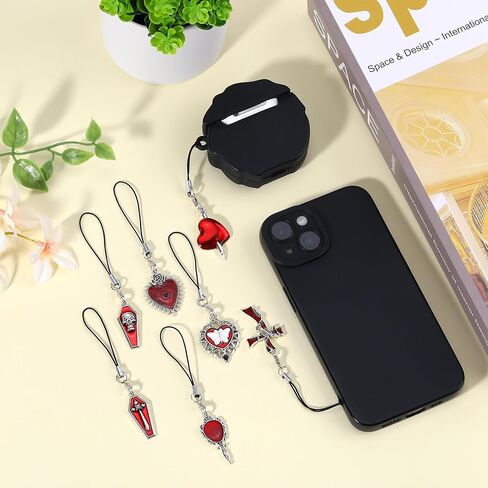 BEEFLYING سحر لطيف للهاتف المحمول، Kawaii Charms الأشرطة الجمالية Y2K الهاتف الخليوي المعلقات الملحقات لحقيبة الهاتف المفاتيح Airpods كاميرا المحفظة ديكور in Saudi Arabia