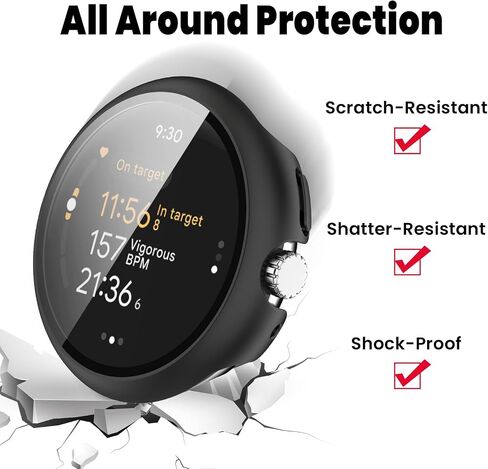 عبوة من 8 أغطية لساعة Google Pixel Watch 3 مقاس 45 مم، ممتص للصدمات مقاوم للخدش ورفيع جدًا من البولي كربونات مع واقي شاشة من الزجاج المقوى لساعة Google Pixel 3 (45 مم، 8 عبوات) in Saudi Arabia