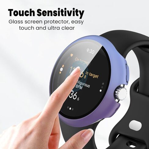 عبوة من 8 أغطية لساعة Google Pixel Watch 3 مقاس 45 مم، ممتص للصدمات مقاوم للخدش ورفيع جدًا من البولي كربونات مع واقي شاشة من الزجاج المقوى لساعة Google Pixel 3 (45 مم، 8 عبوات) in Saudi Arabia