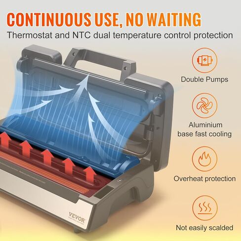 VEVOR 80Kpa Vacuum Sealer Machine,130W Powerful, Multifunctional for Dry and Moist Food Storage, Automatic and Manual Air Sealing System with Built-in Cutter in Saudi Arabia