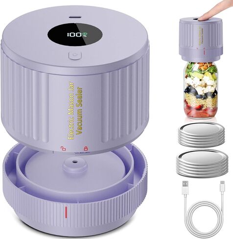 Electric Mason Jar Vacuum Sealer Kit for Wide Mouth and Regular Mouth Mason Jars in Saudi Arabia