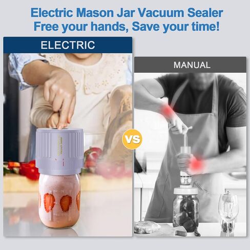 Electric Mason Jar Vacuum Sealer Kit for Wide Mouth and Regular Mouth Mason Jars in Saudi Arabia
