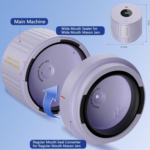 Electric Mason Jar Vacuum Sealer Kit for Wide Mouth and Regular Mouth Mason Jars in Saudi Arabia