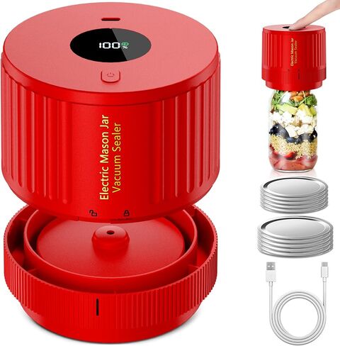 Electric Mason Jar Vacuum Sealer Kit for Wide Mouth and Regular Mouth Mason Jars in Saudi Arabia