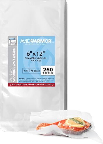 Avid Armor – أكياس آلة الحجرة، أكياس مانعة للتسرب للغرفة مسبقة القطع، كيس مانع للتسرب شديد التحمل، مانع تسرب للغرفة خالي من مادة BPA، 11 × 10 بوصة، حزمة من 250 كيسًا للغرفة المفرغة in Kuwait