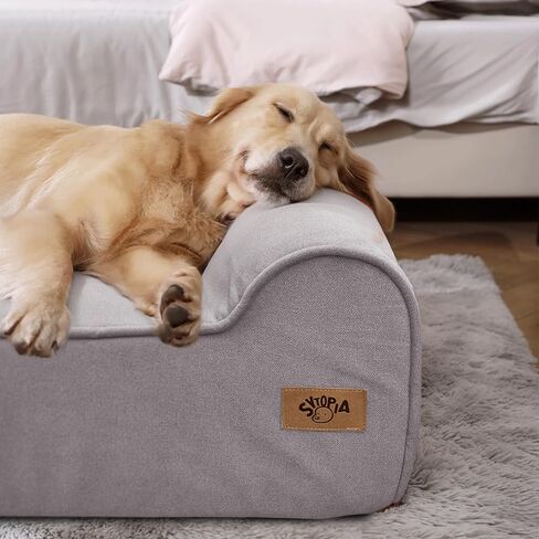Sytopia 7" Thick Orthopedic Dog Beds for Extra Large Dogs (50" x 34" x 7"), Chew Proof Fabric Cover, 35D Memory Foam Dog Beds with Durable Waterproof Liner & Removable Washable Cover, Grey in Saudi Arabia